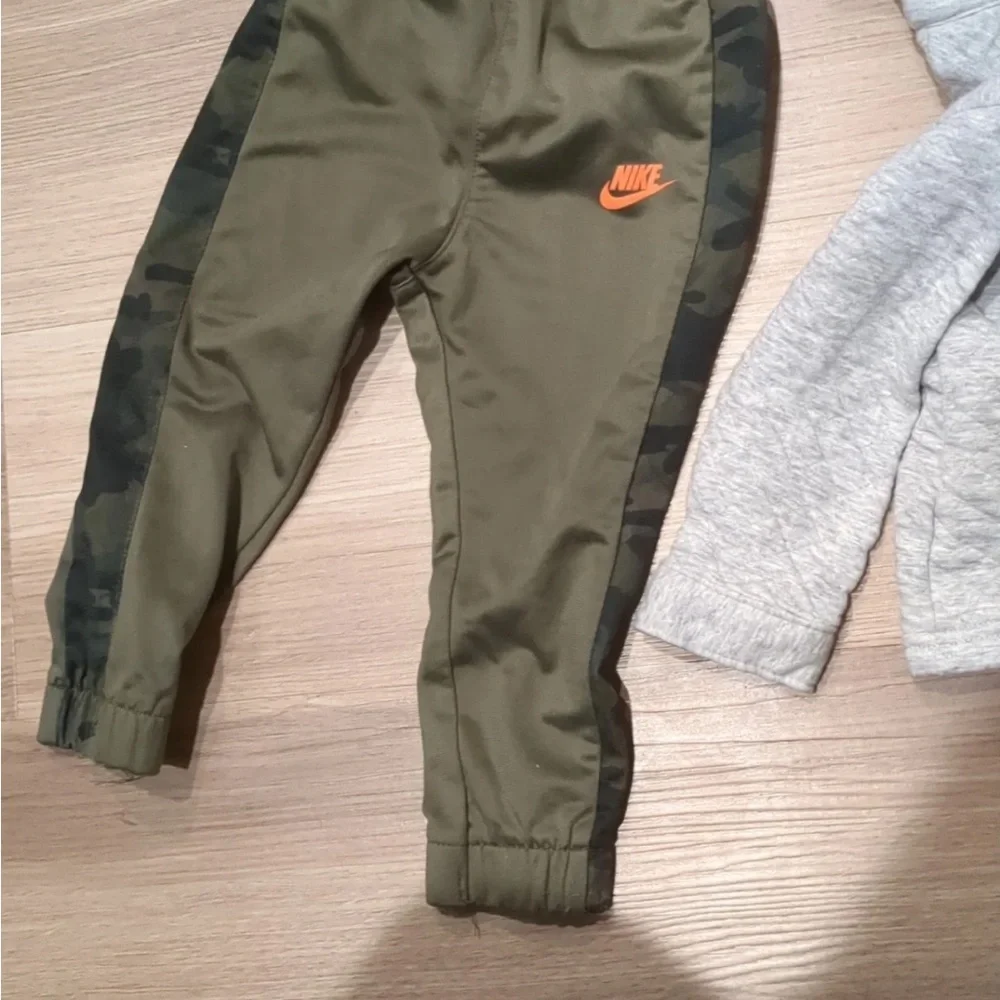 18 month baby lot carter button front jacket, Nike sweats, and puma sweats